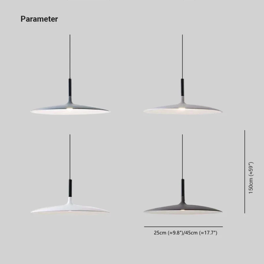 Moderne Weiße Metall-Hängeleuchte – LED, Höhenverstellbar