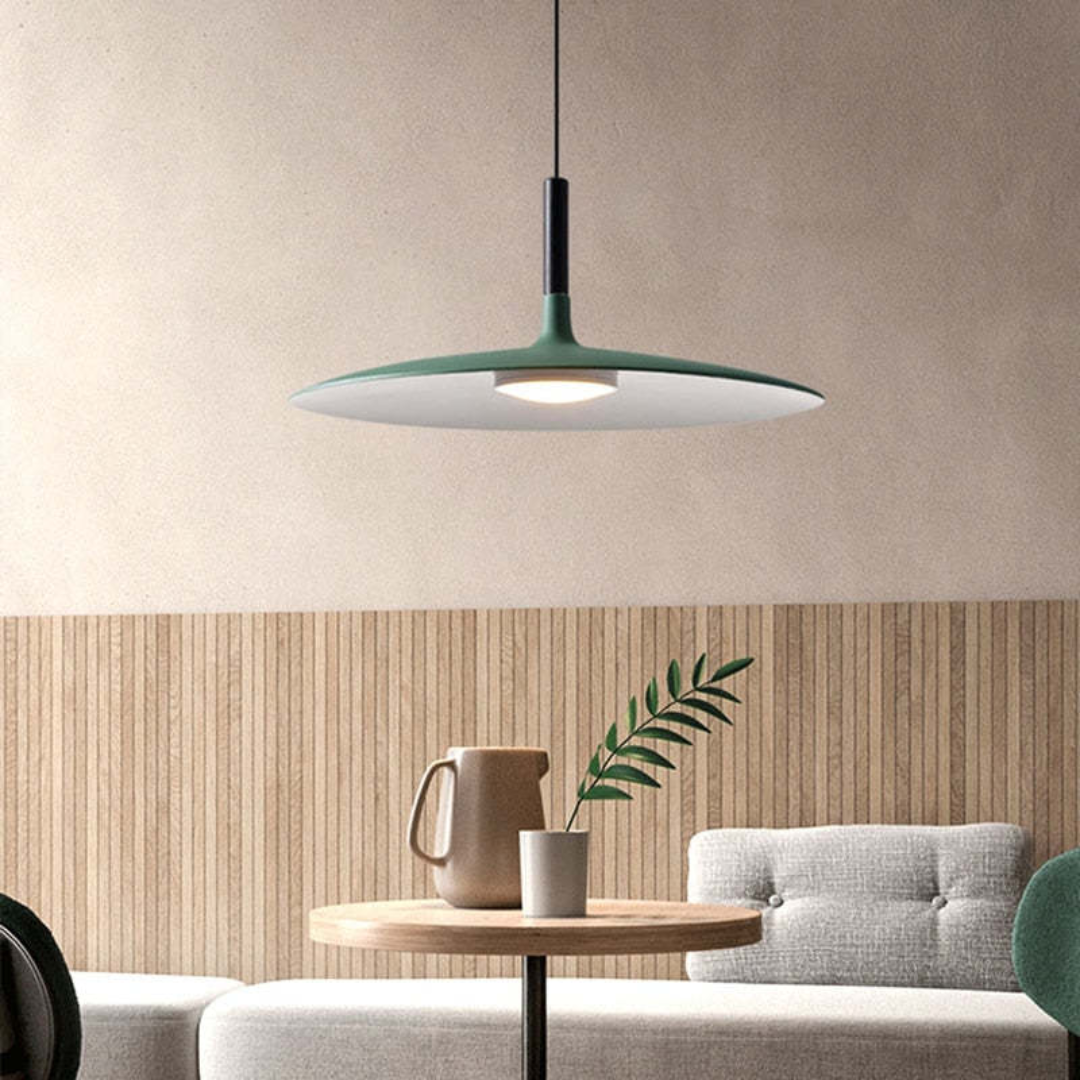 Moderne Weiße Metall-Hängeleuchte – LED, Höhenverstellbar