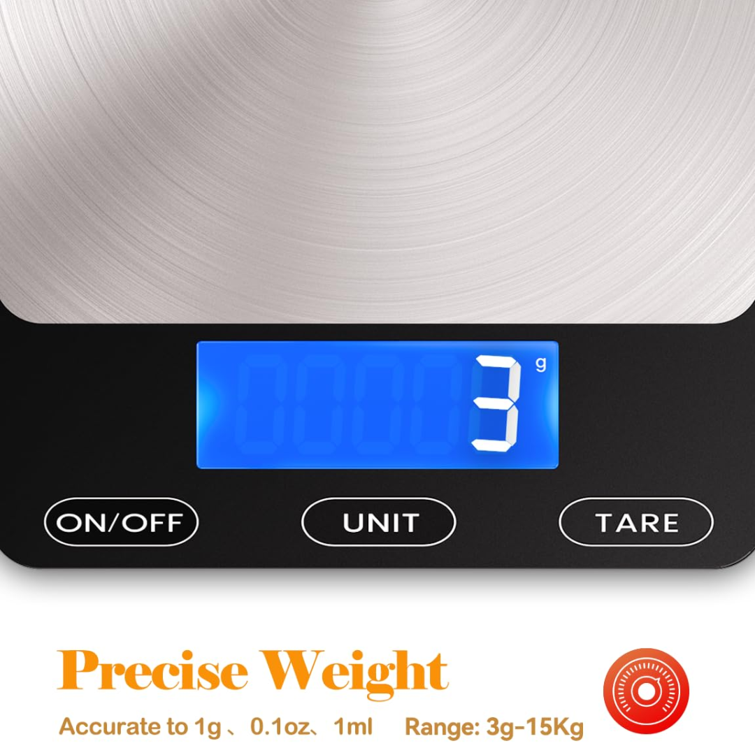 Digitale Küchenwaage mit LCD-Display – Bis 15 kg