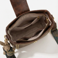 Vintage Crossbody-Beuteltasche mit gewebtem Kunsthandwerk-Träger