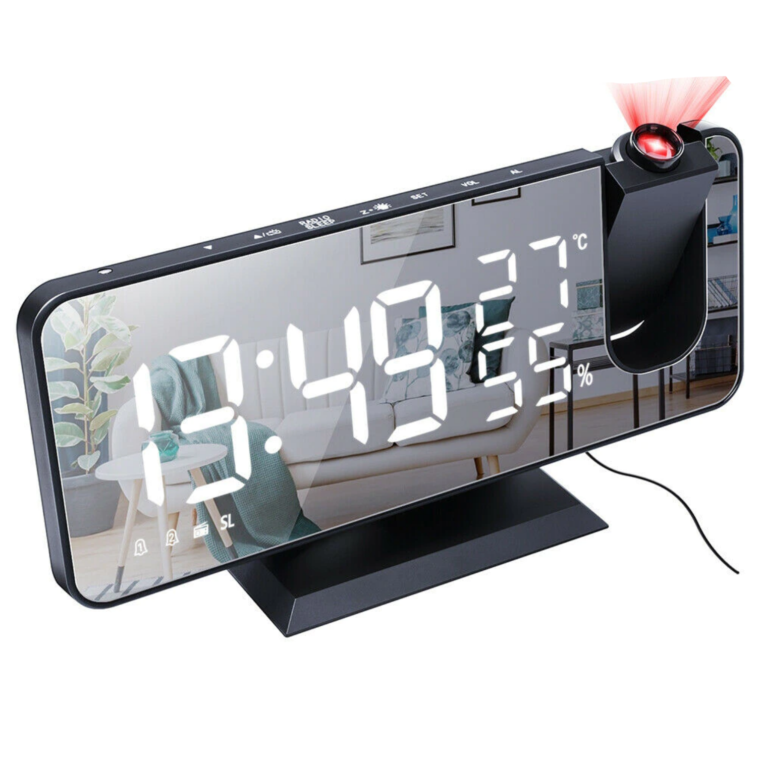Digitale Projektionsuhr mit LED-Display & FM-Radio