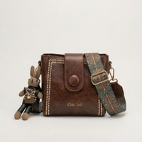 Vintage Crossbody-Beuteltasche mit gewebtem Kunsthandwerk-Träger