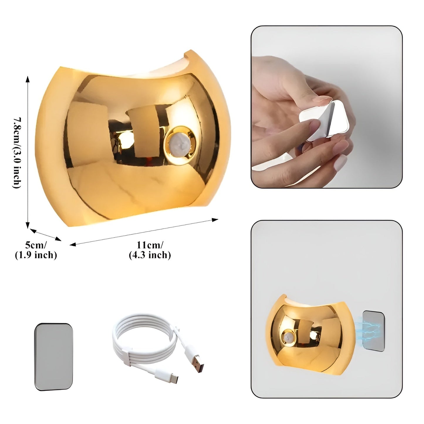 Wandleuchte mit Bewegungssensor – Kabellos, Magnetisch & Aufladbar