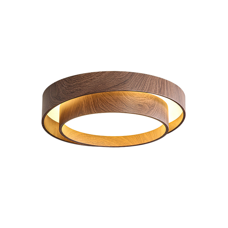 Holz-Deckenleuchte mit integrierter LED – Warmer Walnusston