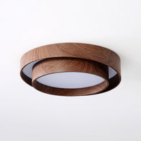 Holz-Deckenleuchte mit integrierter LED – Warmer Walnusston