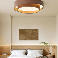 Holz-Deckenleuchte mit integrierter LED – Warmer Walnusston