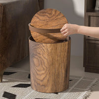 Mülleimer mit Schwingdeckel und Holzoptik
