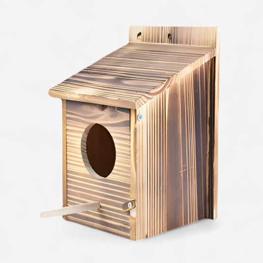 Holz-Vogelhaus in Kastenform – Dekoration für Garten und Innenbereich