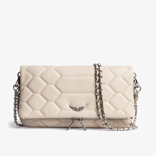 Gesteppte Clutch mit Kettentrageriemen – Elegant und vielseitig
