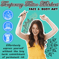 Temporäre Tattoo-Marker Set – 10 Farben mit Pinselspitze