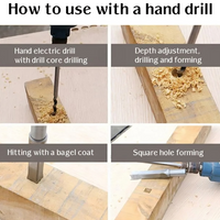 Vierkantzapfen-Bohrersatz für Holz – 4er-Set