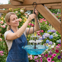 Solarbetriebene Hängende Vogeltränke mit Springbrunnen – Zweistufig
