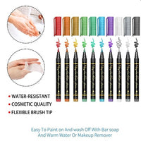 Temporäre Tattoo-Marker Set – 10 Farben mit Pinselspitze