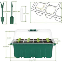 Anzuchtschalen-Set mit LED-Pflanzenlampe und Feuchtigkeitshaube – 4er-Set