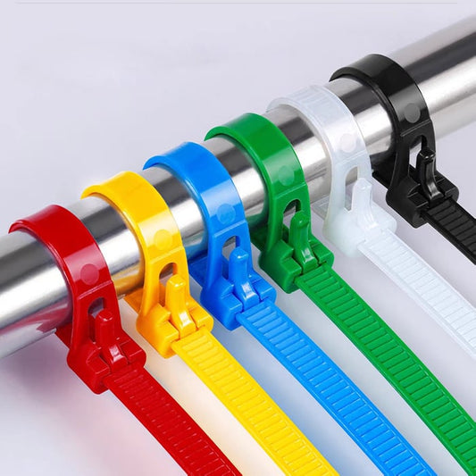 Selbstschließende Kabelbinder aus Nylon – Wiederverwendbar (100 Stück)