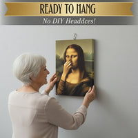 Badezimmer-Leinwandbild – Humorvoller Renaissance-Damen-Druck
