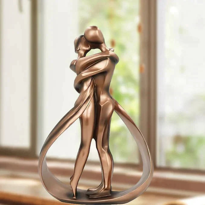Umarmungs-Skulptur Paar Bronze – Dekorative Figur für Zuhause