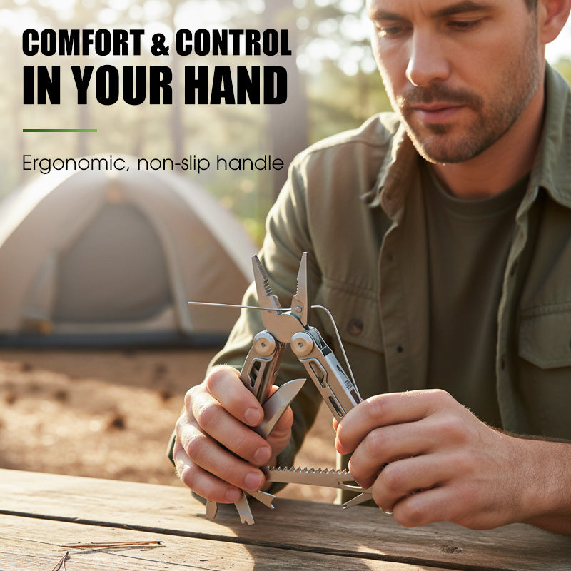 12-in-1-Klappmultitool mit Zange – Kompakter Edelstahl