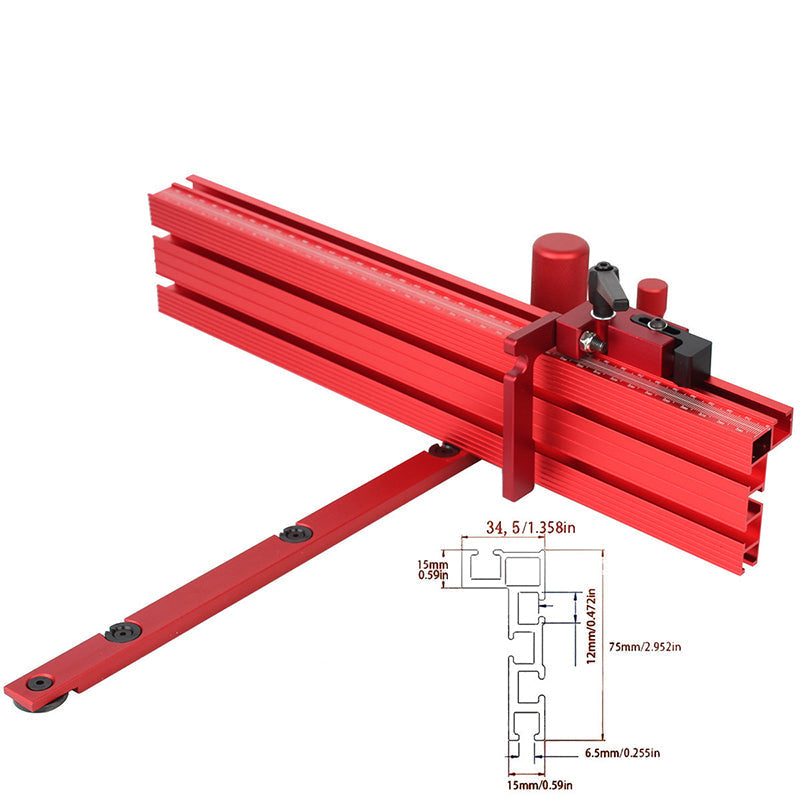 Aluminium-Gehrungsanschlag mit Winkelmesser – 0° bis 60° verstellbar