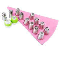 Tulpen-Spritztüllen-Set – 12 Stück mit Silikonspritzbeutel & Adapter