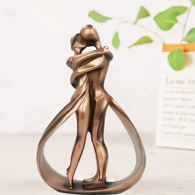 Umarmungs-Skulptur Paar Bronze – Dekorative Figur für Zuhause