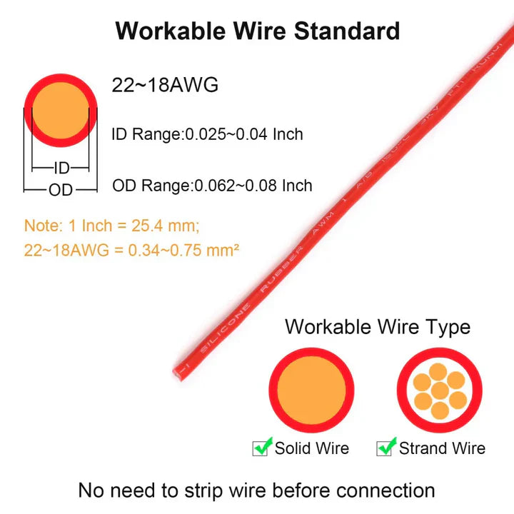 2-polige Schnellverbinder für Kabel – Ohne Abisolieren – 50-teiliges Set