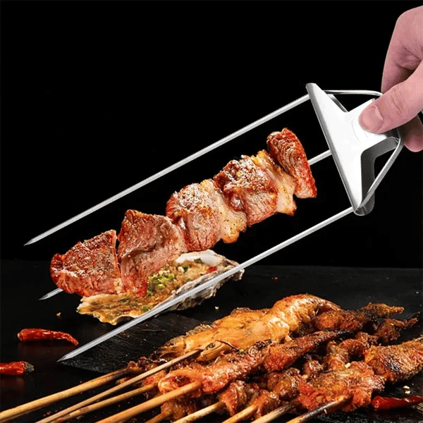 Grillspieß-Set mit Abstreifer (3er-Set)