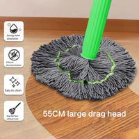 Selbstauswringender Mikrofaser-Mopkopf – Handfreies Auswringen, 55 cm