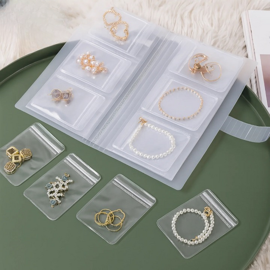 Schmuck-Organizer-Buch mit 30 transparenten Taschen