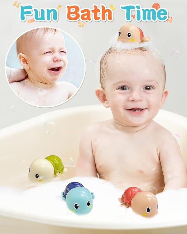 Aufzieh-Schwimmschildkröten Badespielzeug – 6er-Set