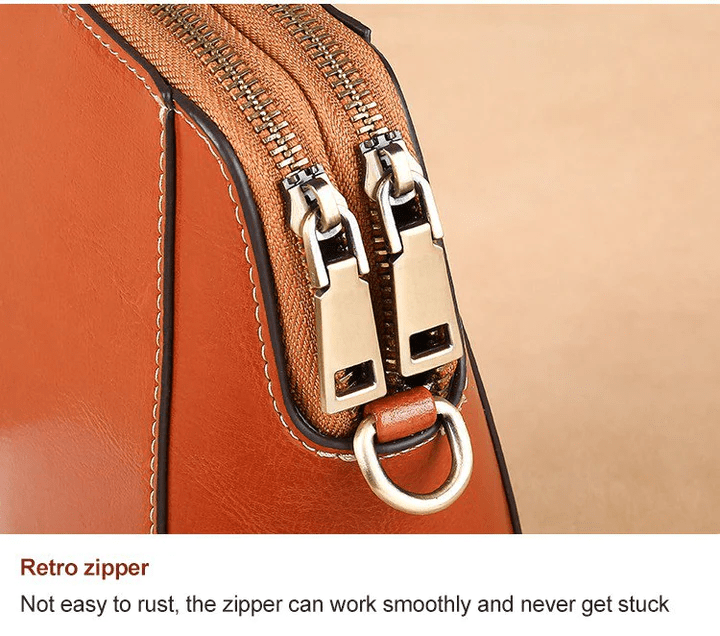 Kleine Crossbody-Tasche in Lederoptik mit mehreren Fächern – Verstellbarer Riemen