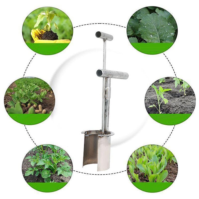 Garten-Pflanzenstecher mit T-Griff – Edelstahl