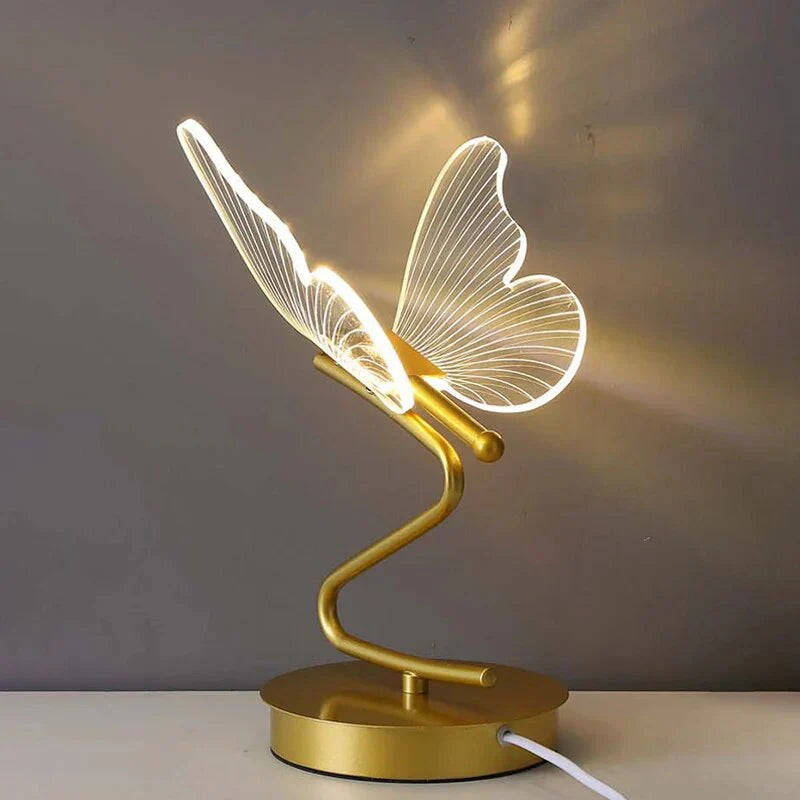 Schmetterling LED-Tischleuchte mit Acrylflügeln – Warmes Dekoratives Licht