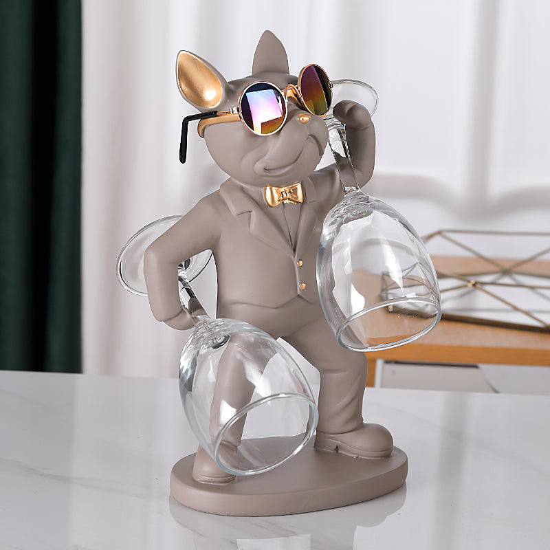 Hunde-Figur Weinglashalter – Dekoratives Tischaccesoire
