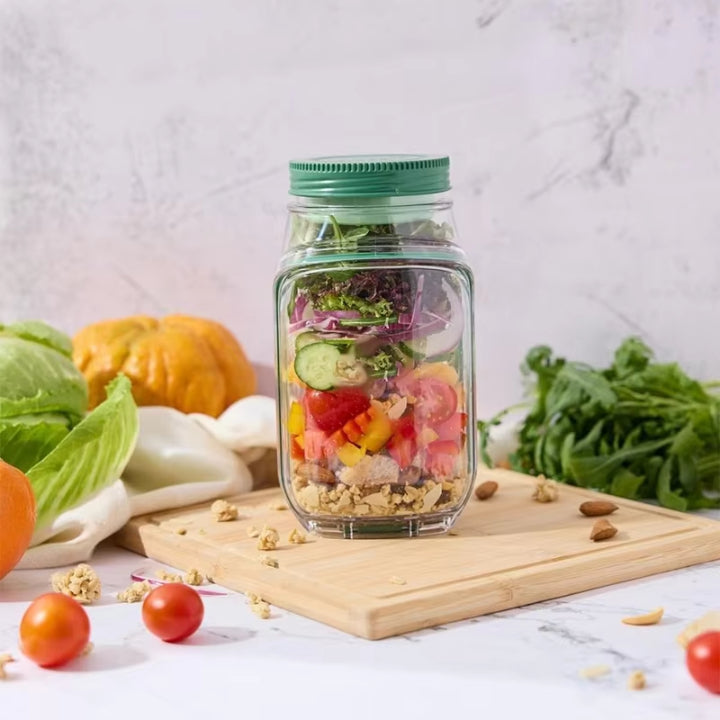 Salatbehälter mit Fächern