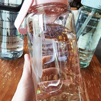 2-Liter-Trinkflasche mit Strohhalm & Zeitmarkierung – BPA-frei, Auslaufsicher