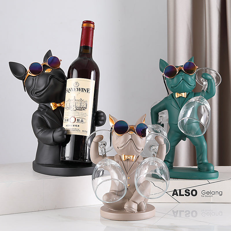 Hunde-Figur Weinglashalter – Dekoratives Tischaccesoire