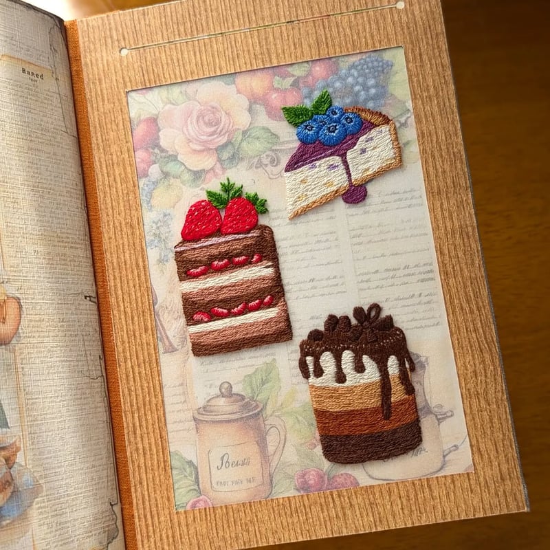 Handgefertigtes Rezeptbuch – Spritzwassergeschützte Seiten & bestickter Einband