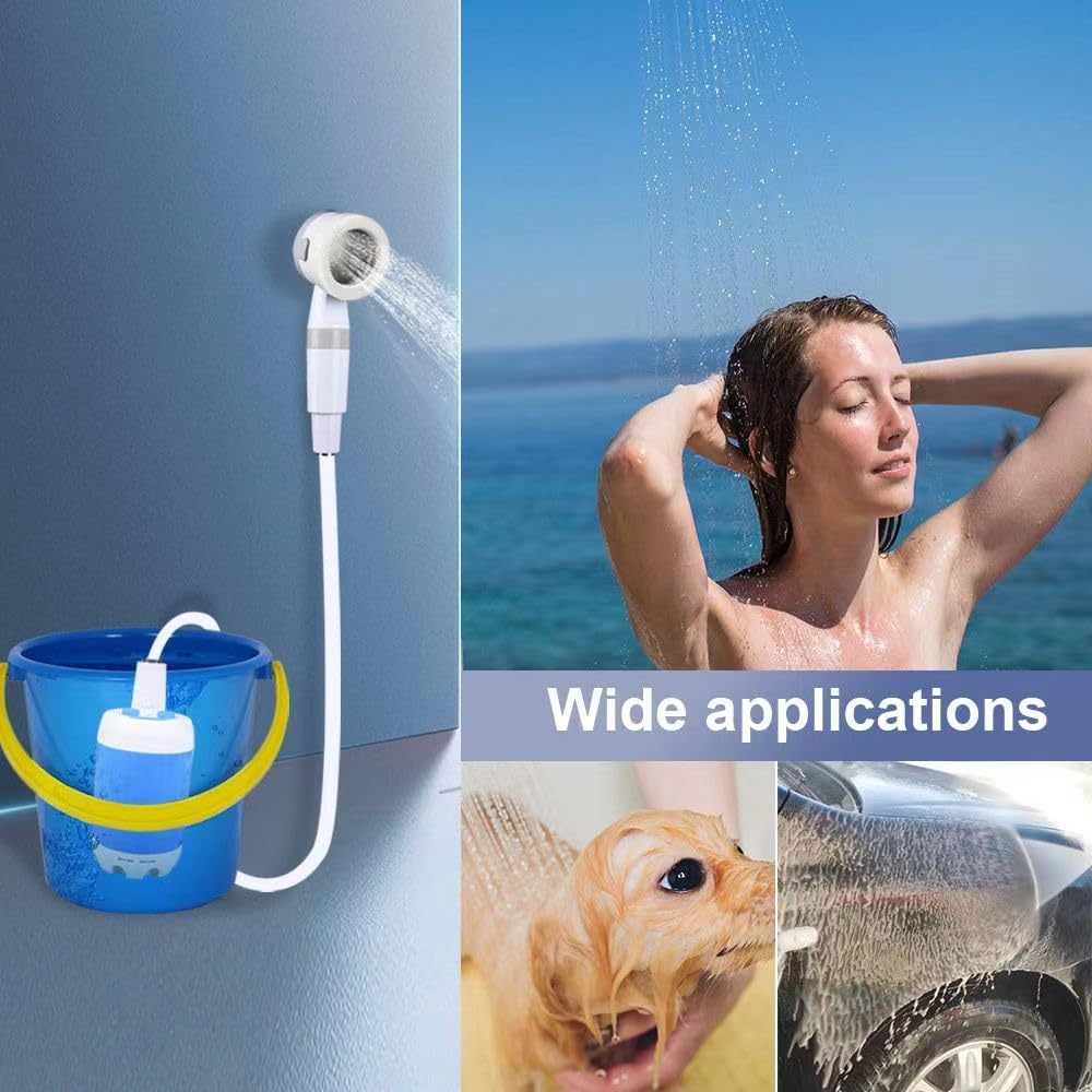 Tragbare Outdoor-Dusche mit Akku