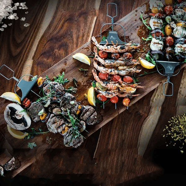 Grillspieß-Set mit Abstreifer (3er-Set)