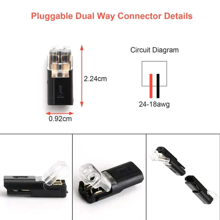 2-polige Schnellverbinder für Kabel – Ohne Abisolieren – 50-teiliges Set
