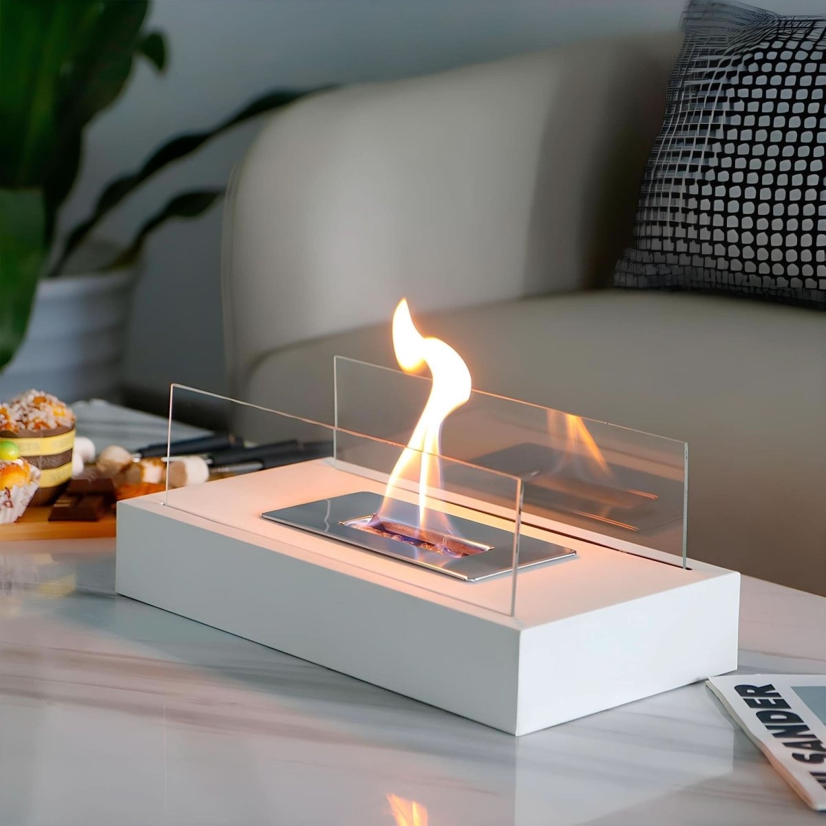 Bio-Ethanol Tischkamin – Echte Flammen, kein Rauch