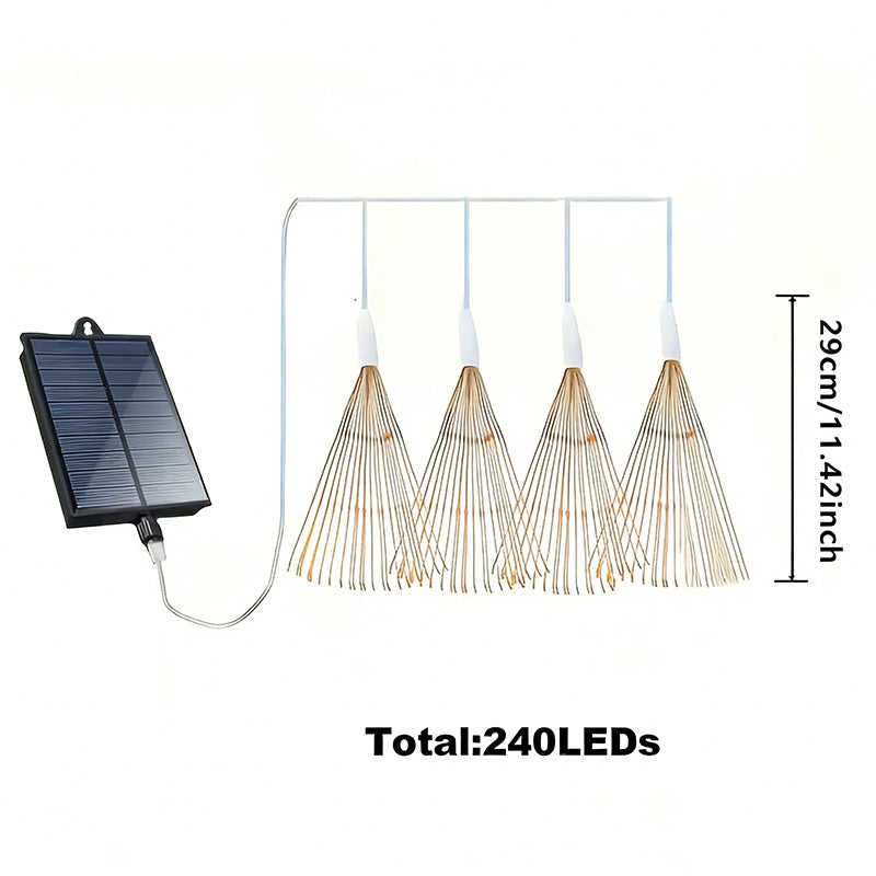 Solar-Feuerwerkslichter – Automatische LED-Dekoration für den Außenbereich