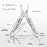 12-in-1-Klappmultitool mit Zange – Kompakter Edelstahl