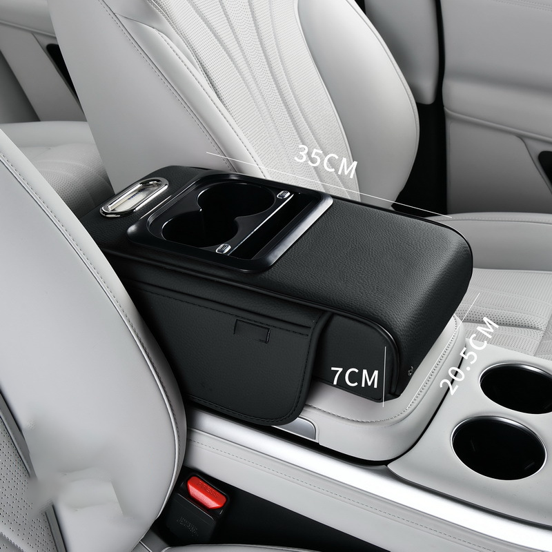 Auto-Mittelarmlehne mit USB-Ladefunktion – Getränkehalter & Stauraum