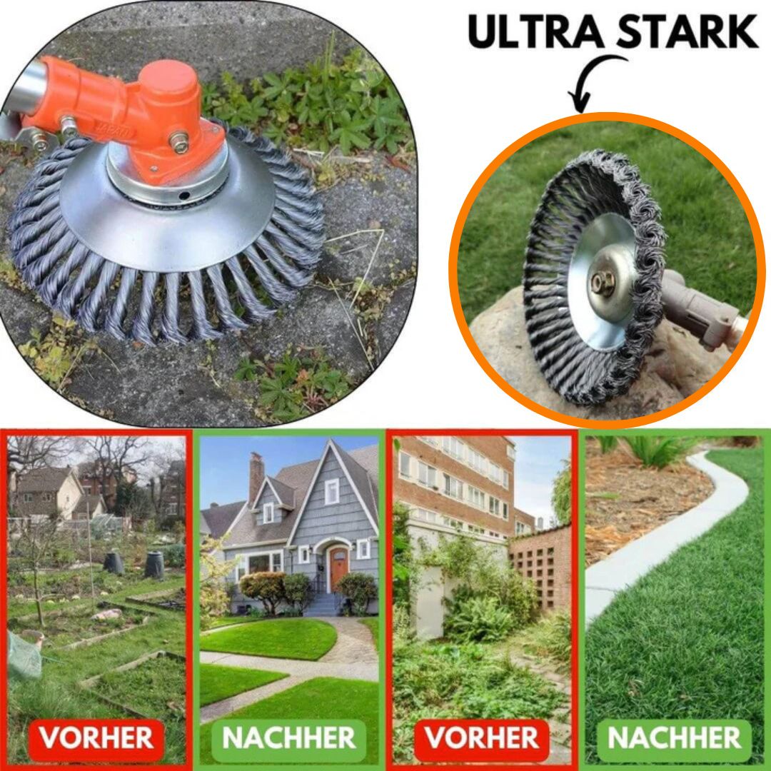 Stahlbürsten-Trimmerkopf – Unkraut direkt an der Wurzel entfernen