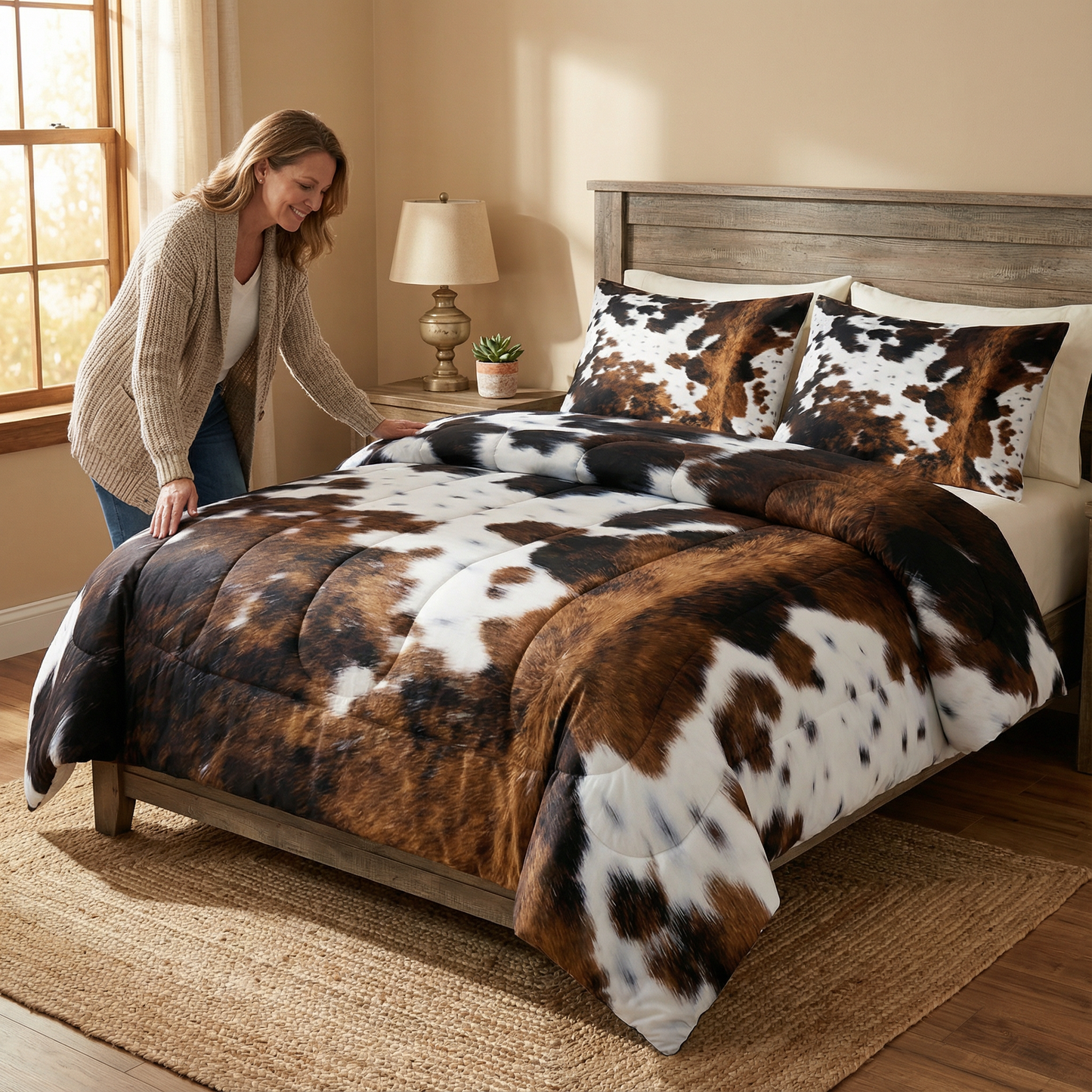 Kuhflecken-Bettdecken-Set – Western-Stil für Ihr Schlafzimmer