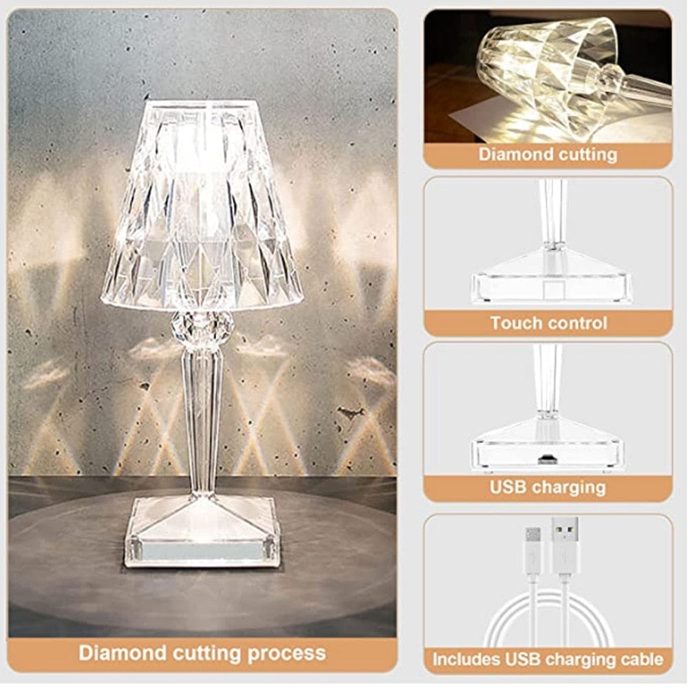 LED Kristall Tischlampe