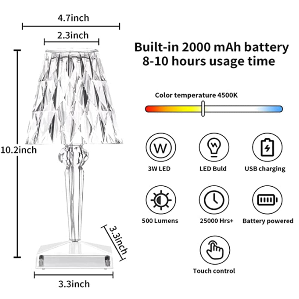 LED Kristall Tischlampe
