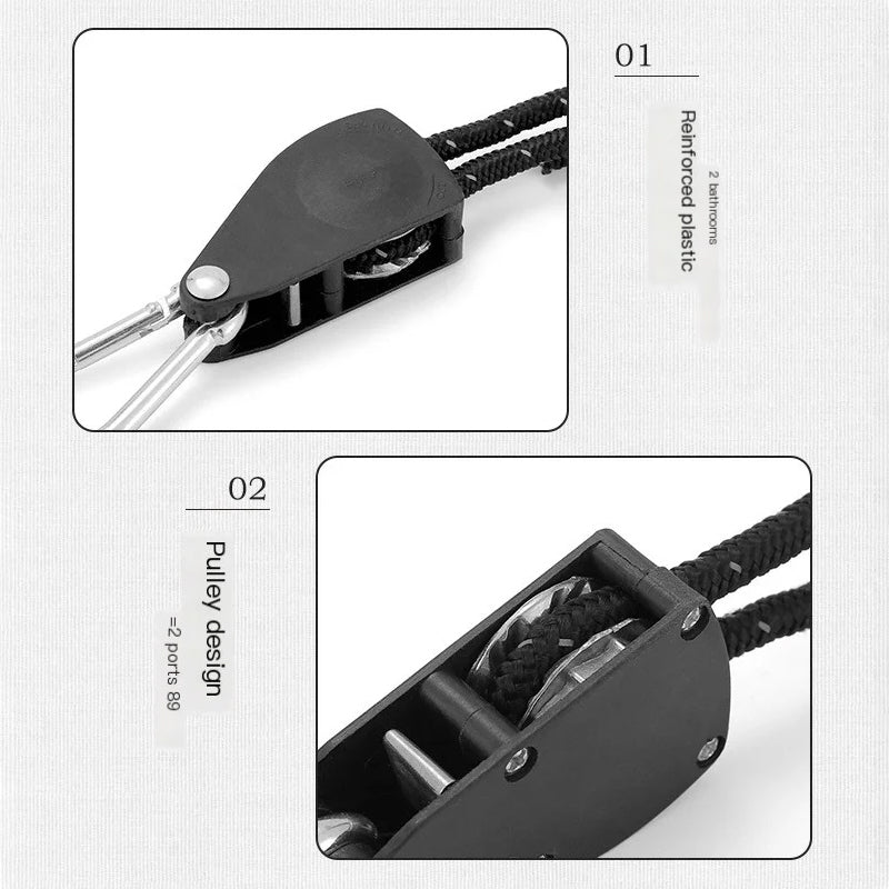Verstellbare Zeltabspannseile mit Rollenschnalle – 4er-Set
